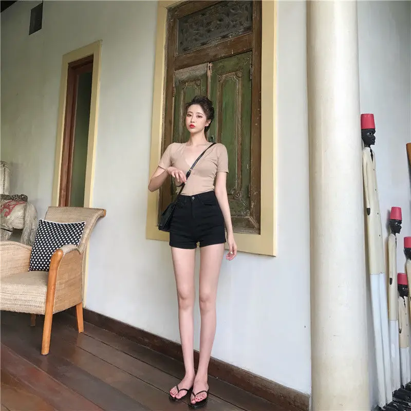 Short Pants for Woman To Wear Tight Jeans Women's Shorts Skinny Denim Sexy Mini High Waist Booty Low Price Normal Clothes Cheap