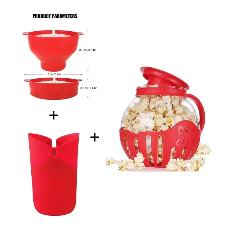 Pop-corn Maison Sans BPA Machine à Pop-corn Silicone Micro-ondes - Pliable Et Sans BPA - Rouge Machine Pop-corn Rouge