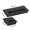 1Pcs Plastic Rectangle Wire Cable Holder Grommet Hole Cover Outlet Port with Black Brush Computer desktop decoration wire box 6