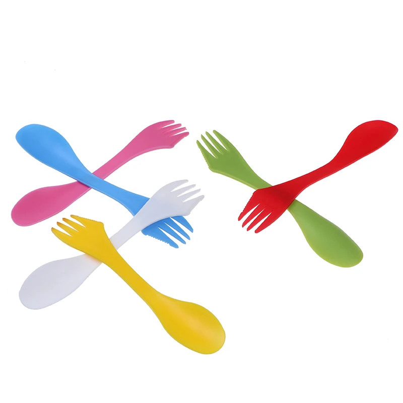 3 In 1 Utensils Plastic Spork Combo Travelling Gadget Cutlery Tableware Spoon Fork Cutter Travel Camping Hiking Picnic camping cutlery,portable tableware,portable cutlery,titanium tableware