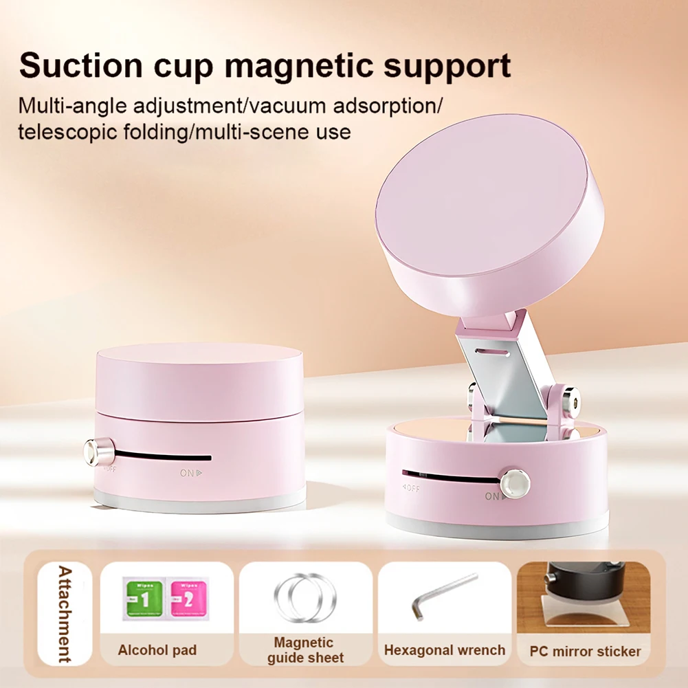 Double Sided Suction Cup Magnetic Phone Holder Multi-functional Foldable Storage Holder Vacuum Strong Suction Phone Car Mount