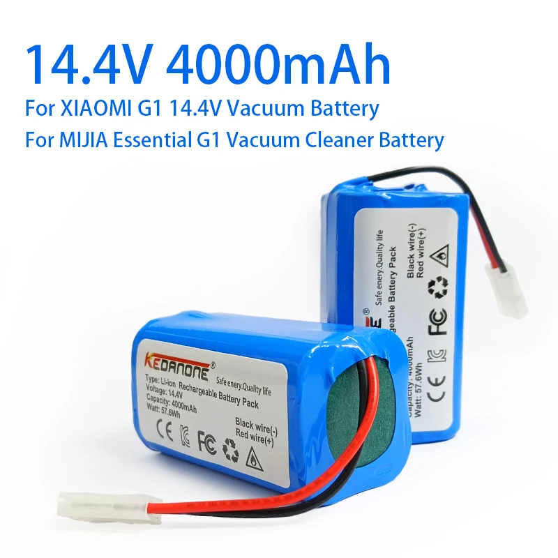 

New 4S1P 14.4V 4000mAh Li-ion Battery Pack,For XIAOMI MIJIA Mi Robot Vacuum-Mop Essential G1 MJSTG1, SKV4136GL H18650CH R30 R35