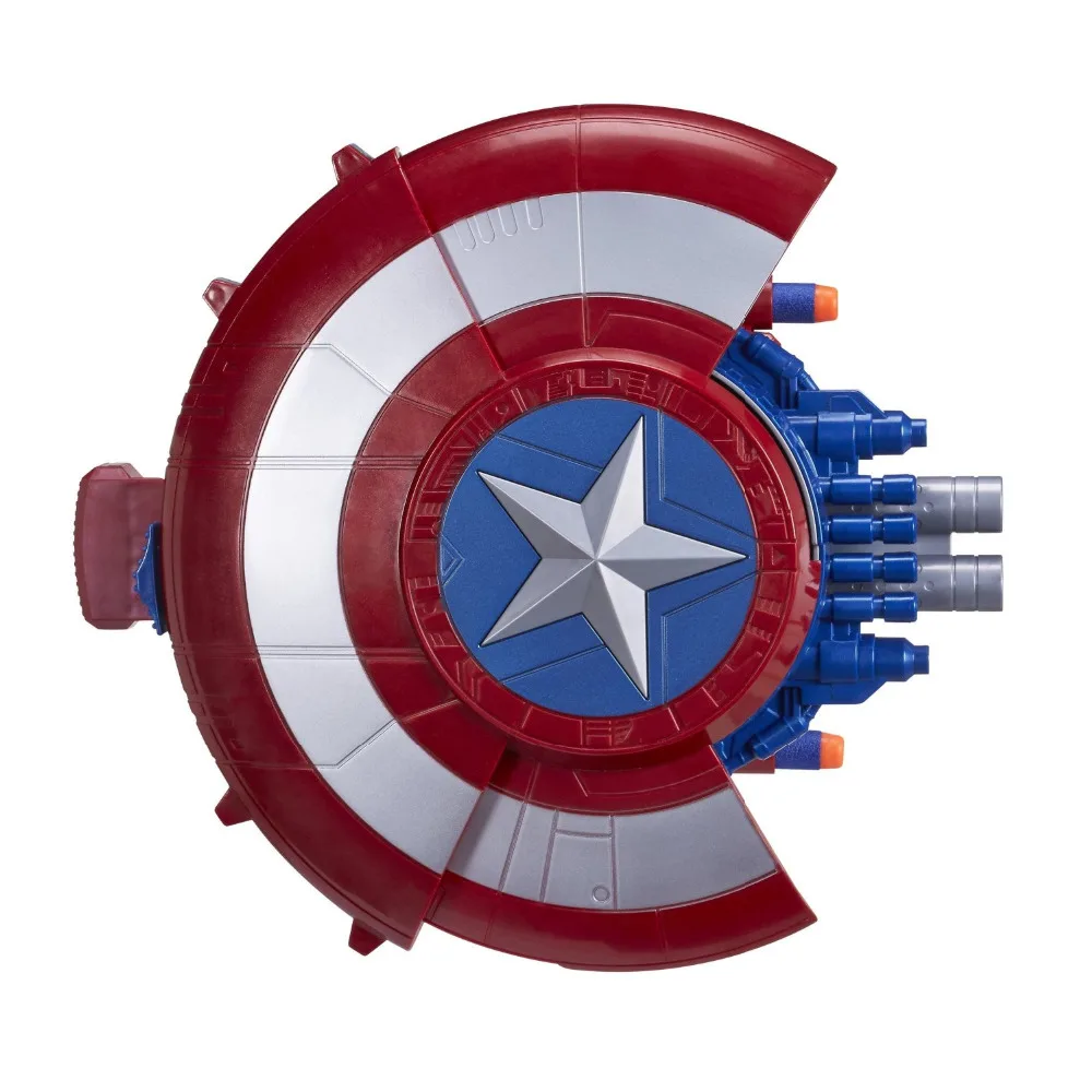 [Disney] Cosplay Marvel Captain America Shield soft nerf bullet launcher  toy deformation hidden gun child Costume party gift