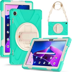 Silicone Shockproof Rotating Stand Case with Handle for Xiaoxin Pad 10.6 (Mint Green)