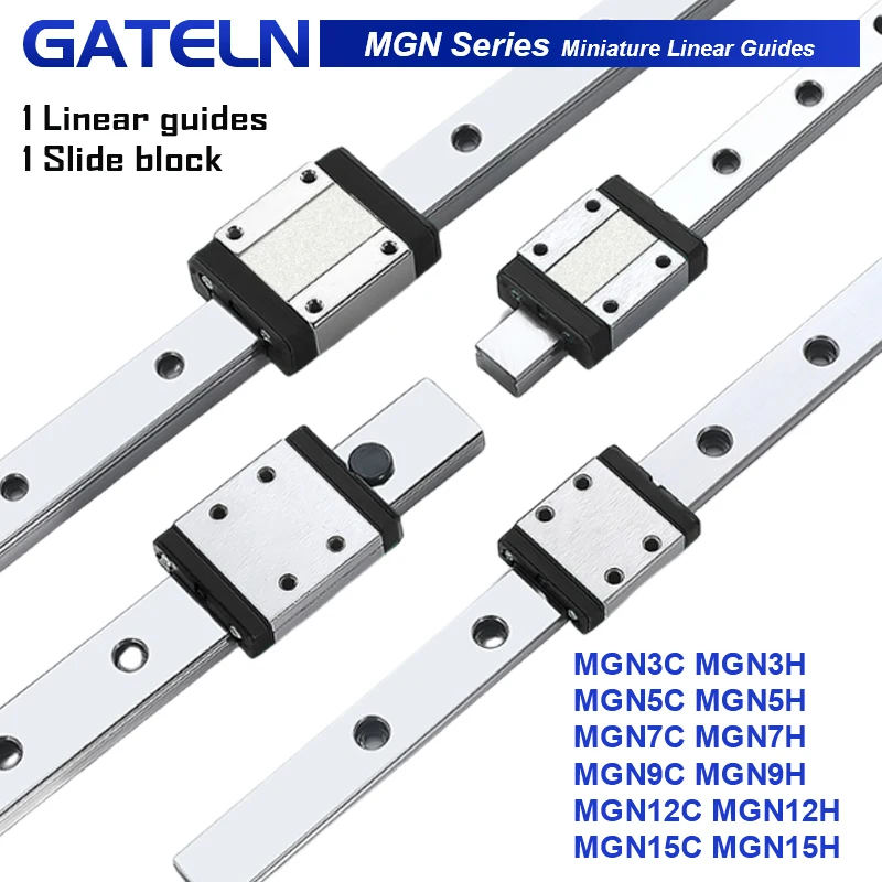 1 linear guide+1 carriage 3D Printer part MGN7C MGN9C MGN12H MGN15C ...