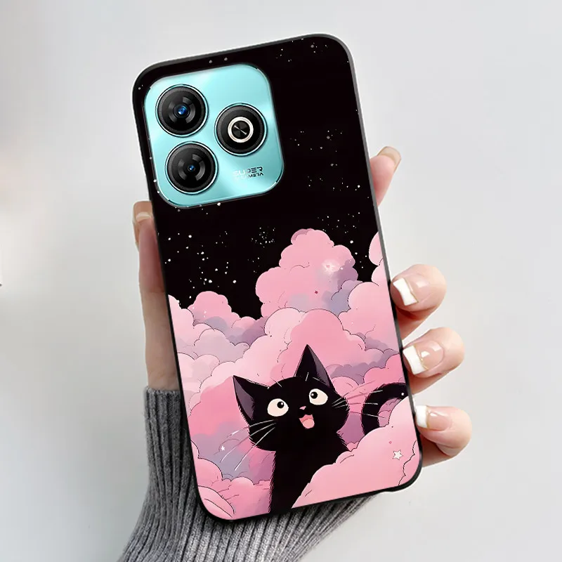 Luxury Cute Love Heart Rabbit Black Matte Soft TPU Protective Phone Case