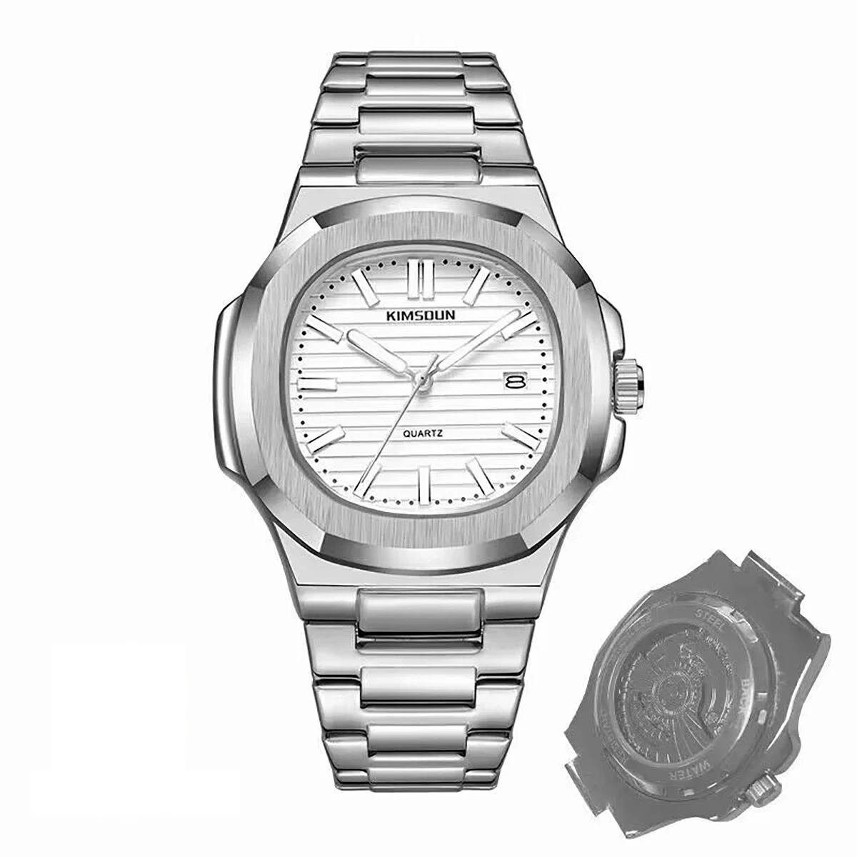 New Business Men Watch Luxury Fashion Luminous Quartz Wristwatch Male Stainless Steel Waterproof Calendar Watches For Men