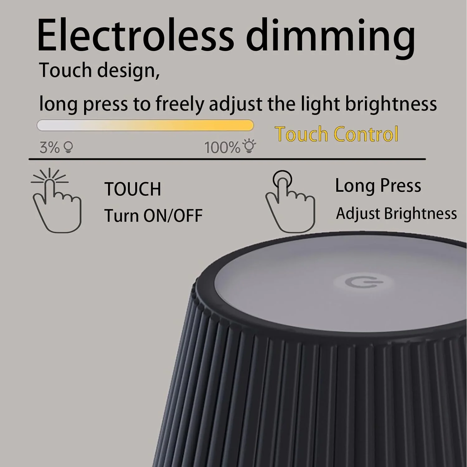 LED 책상 램프 터치 센서 무선 테이블 램프 충전식 3 색 머리맡 크리 에이 티브 주변 조명 터치 램프 룸 호텔 바