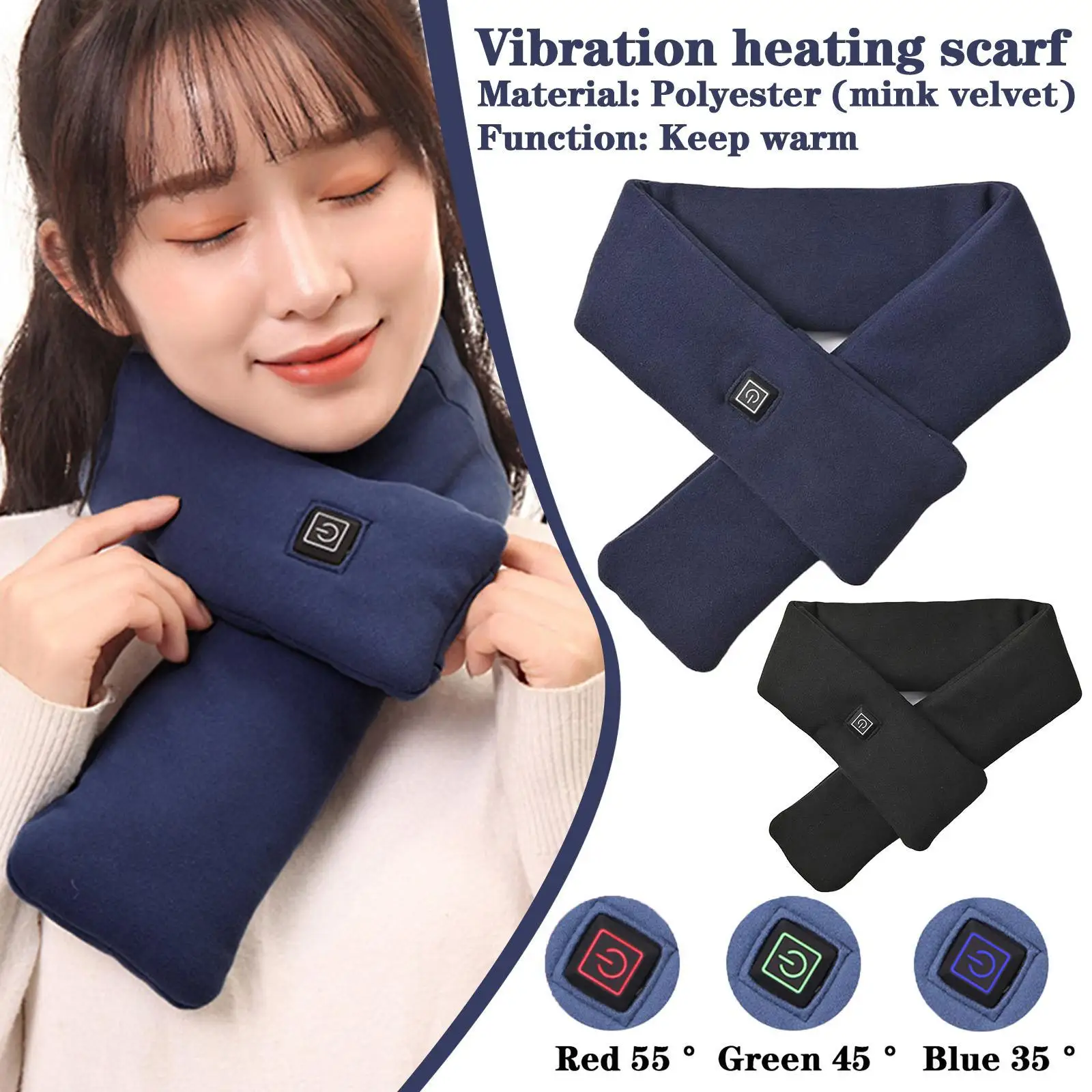 OutdoorWarmElectricHeatingScarfHeatingPadsThreeGearRegulationUSBHeaterHeating