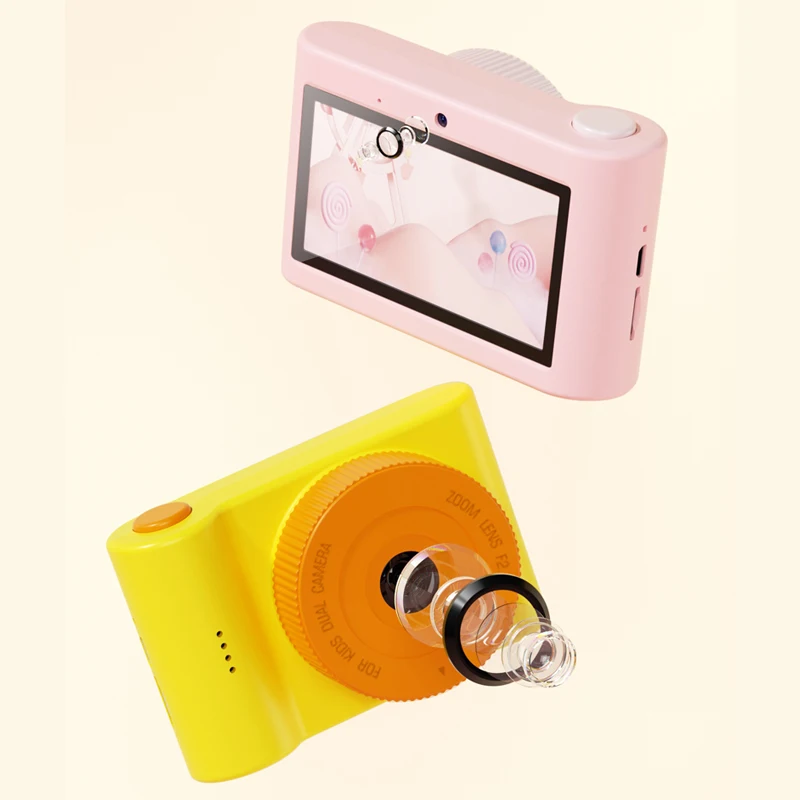Mini Cartoon Camera 3 Inch HD Screen Educational Children Toys Portable Video Camera Digital Camera SLR Camera Camera for Kid