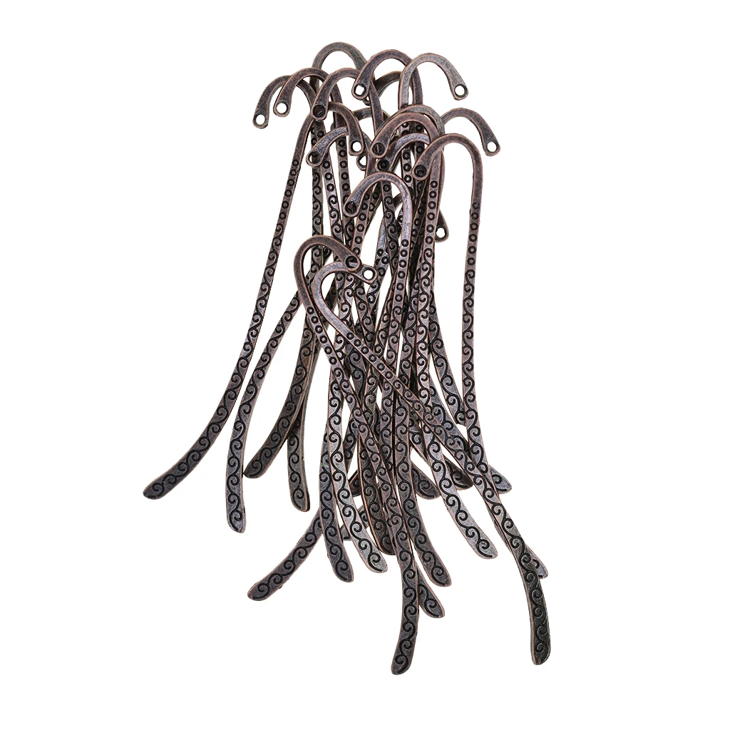 20 Pcs Beading Line Pattern Bookmark With Hook Stationery Antique Engraved Charms Pendants Classical Bookmarks for School Books metal bookmark floral painting bookmark magnetic bookmark bookmark page holder animal bookmark wooden bookmark bookmarks stationery supplies bookmark holder acrylic bookmark paper bookmark