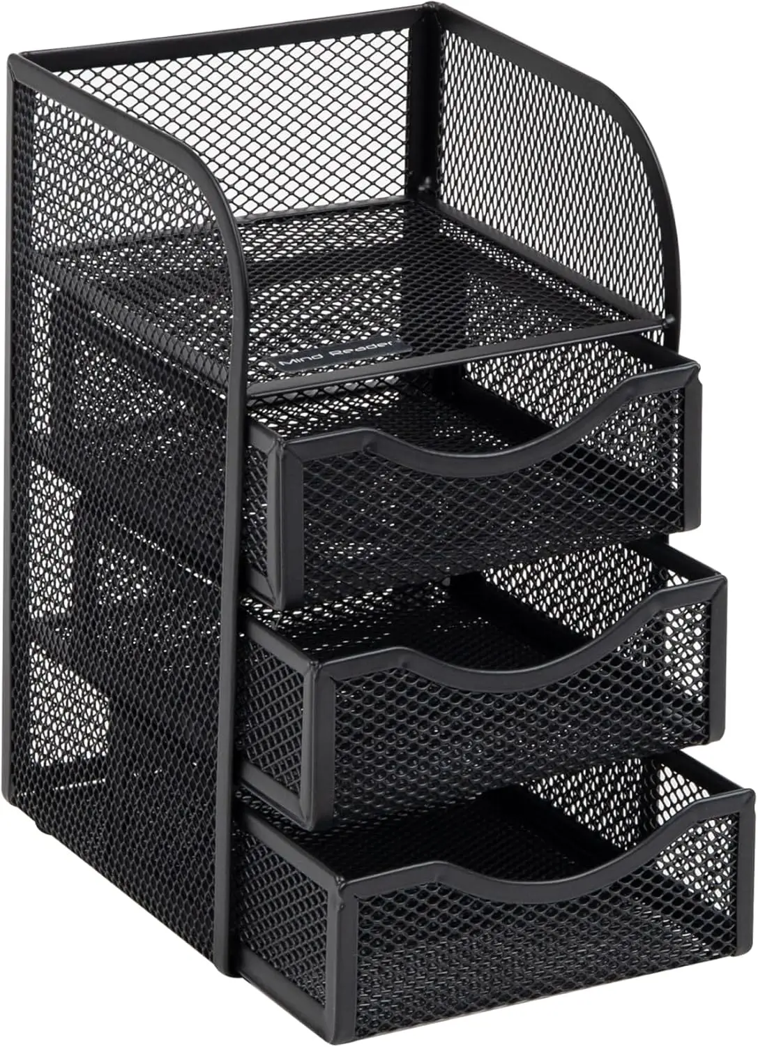 Desktop Accessory , Desk Supplies, Organizer Office, Metal Mesh, 6.25" L W x 6.5" H, Black