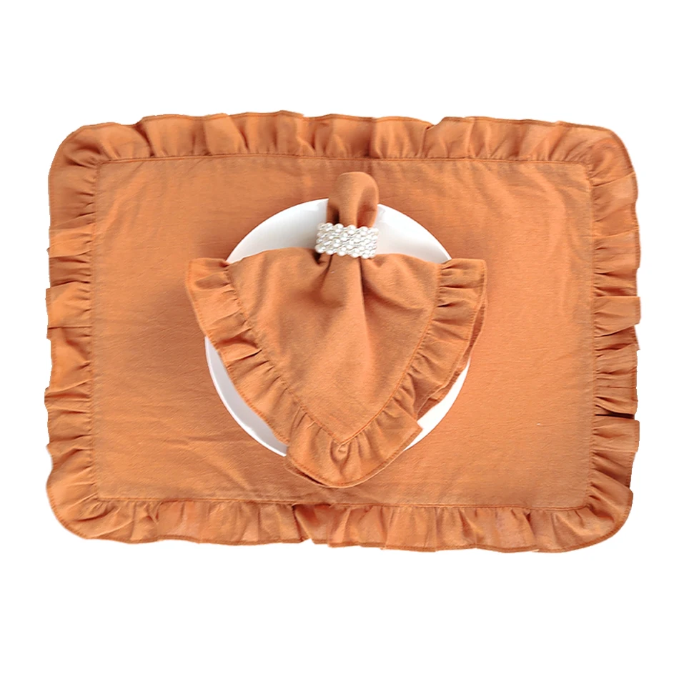 45x45CM Ruffule Cloth Napkins Cotton Soft Flounced For Wedding Decoration Table Decor Party House Warming Gift