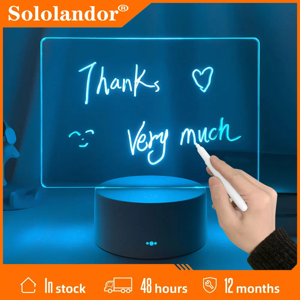 

Dropshipping Rewritable Night Light with Message Board Girl Bedroom Sleep Light Novelty Light Desk Lamp Room Decor Desktop Gift