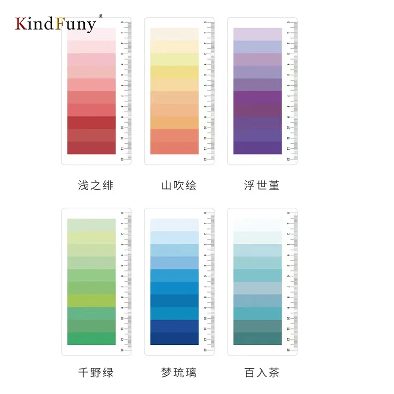 KindFuny 1200pcs Gradient Index Memo Pad Posted It Sticky Notes Paper Sticker Notepad Bookmark School Supplies Kawaii Station 6