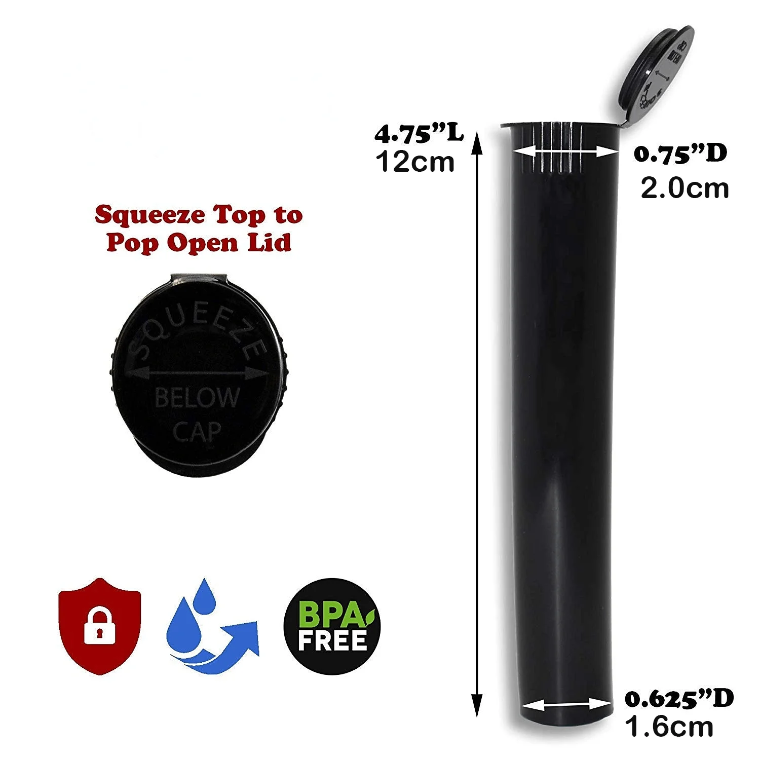 Set of 100 Waterproof Odor-Sealed 120mm Cigarette Storage Tubes with Lids