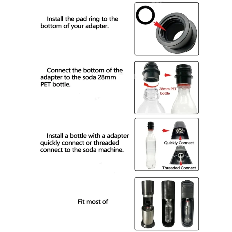 Plastic Adapter Bubble Bottle Adapter Plastic Water Bottle Universal 28mm Suitable for Various Bottles