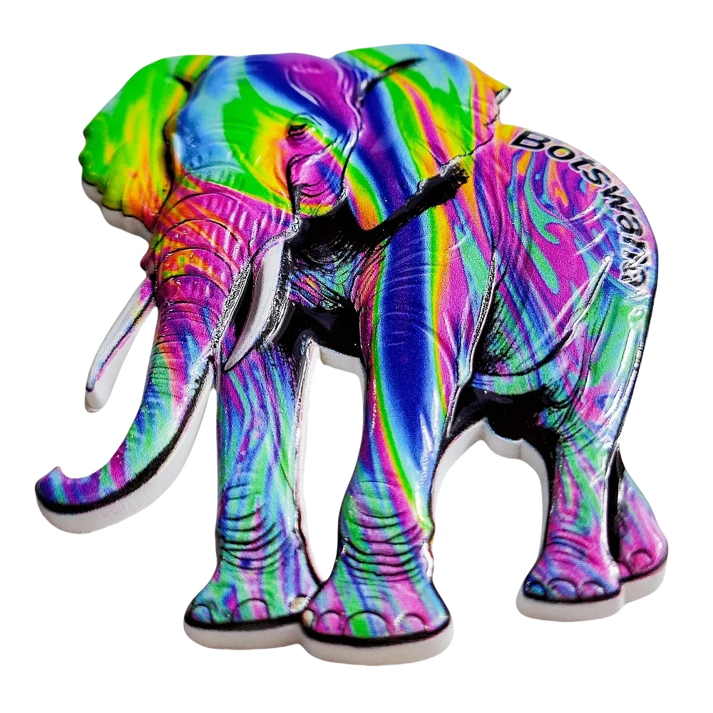 Botswana 3D Elephant Fridge Magnet Souvenir Gift Resin Handmade Botswana Refrigerator Magnet Home Decoration Collection