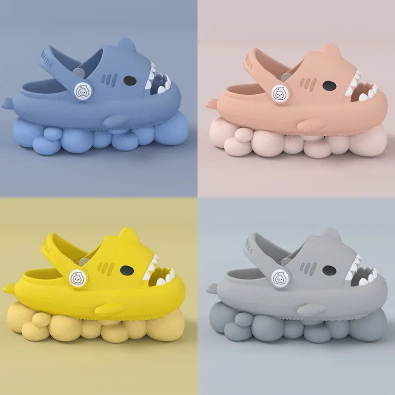 0-18y Kids Mules & Clogs Boys Girls Sandals Summer Children Garden Shoes Baby Slippers Eva Soft Sole Cartoon Shark Sandalias Y19