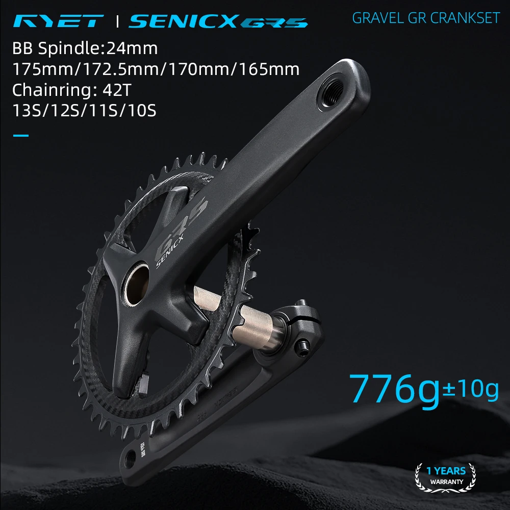 RYET Senicx Gravel Bike Cranksets 165-175mm 42T 110BCD Cycling Parts