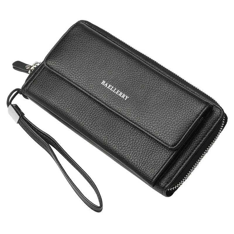 Men's New Business Casual Large Capacity Litchi Texture Multi Card Holder Clutch