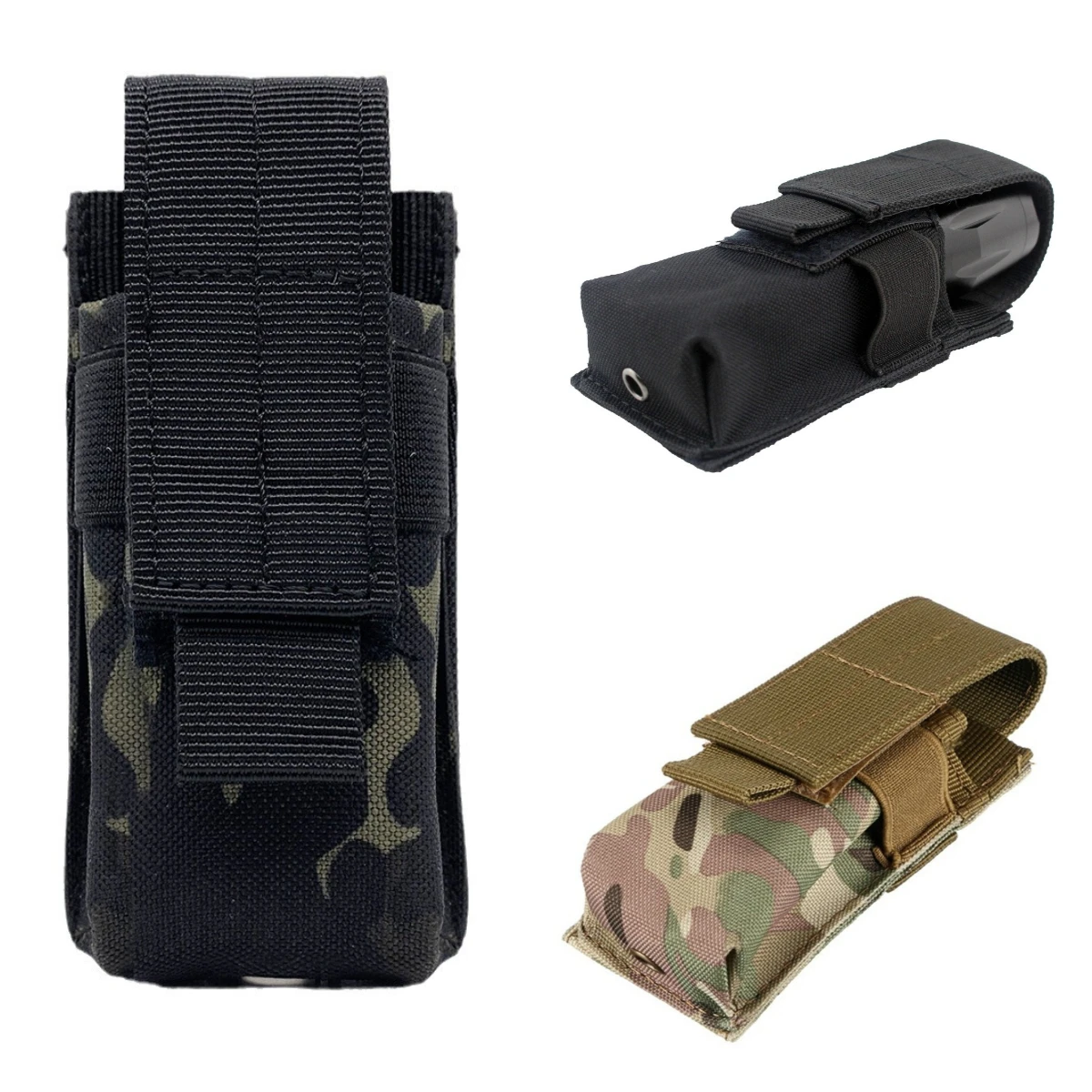 Waterproof Nylon Tactical Flashlight Bag for Outdoor Hunting