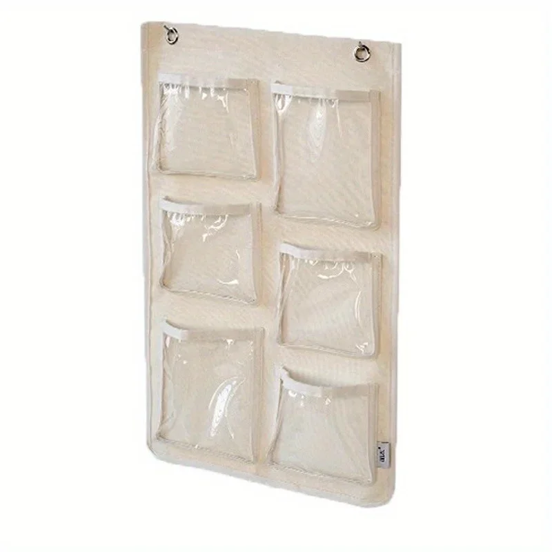 Description Picture 6 of item1PCThickened Canvas Waterproof Storage Bag Household Wall-mounted Bags Transparent Large Toy Storage Organizer Makeup Container