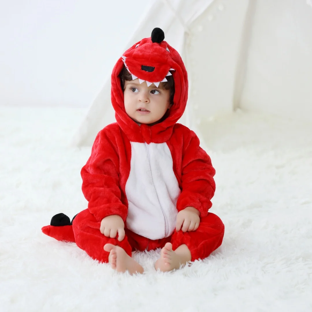 Romper Red Dinosaur