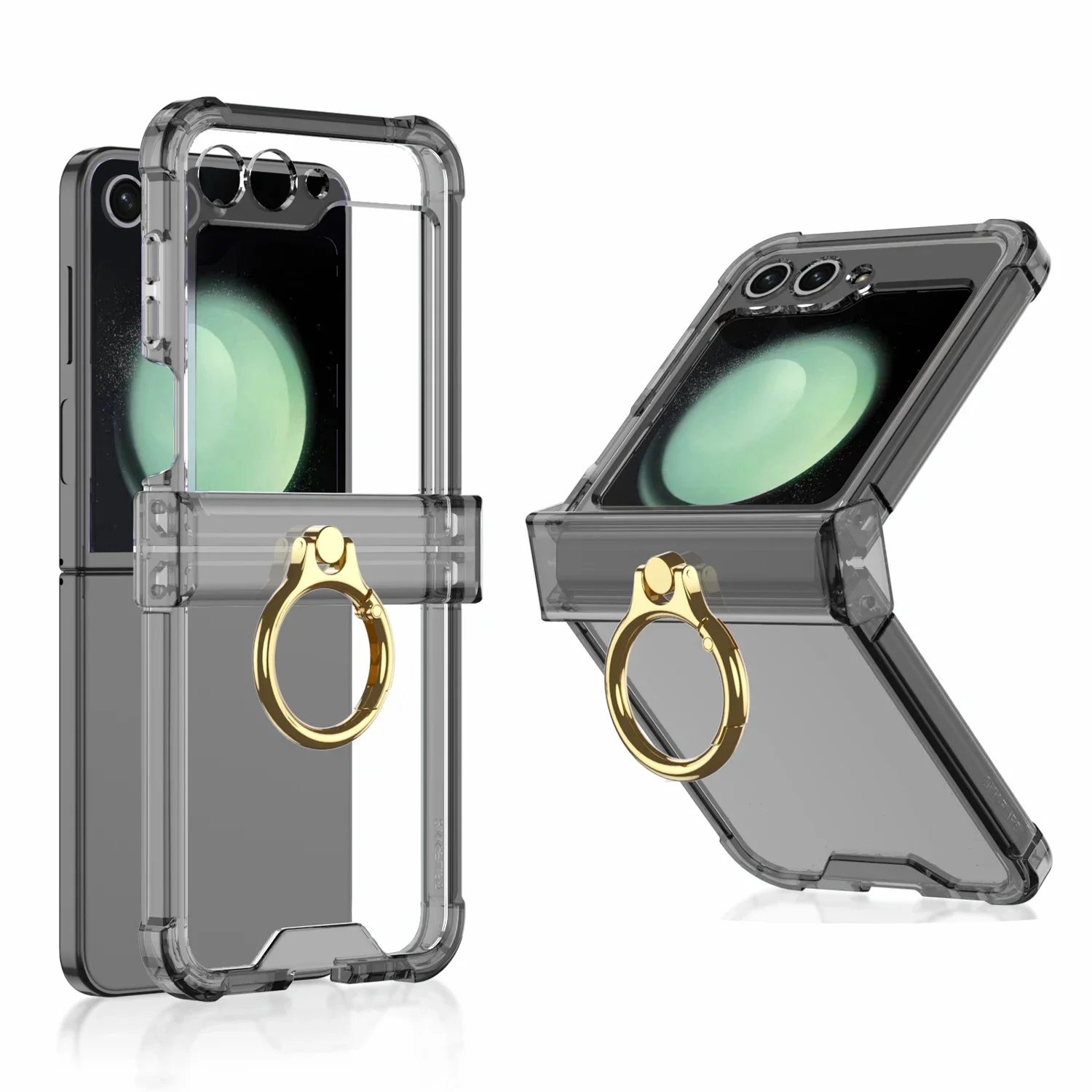 Colorful Transparent Foldable Ring Bracket Case with Shockproof Protection