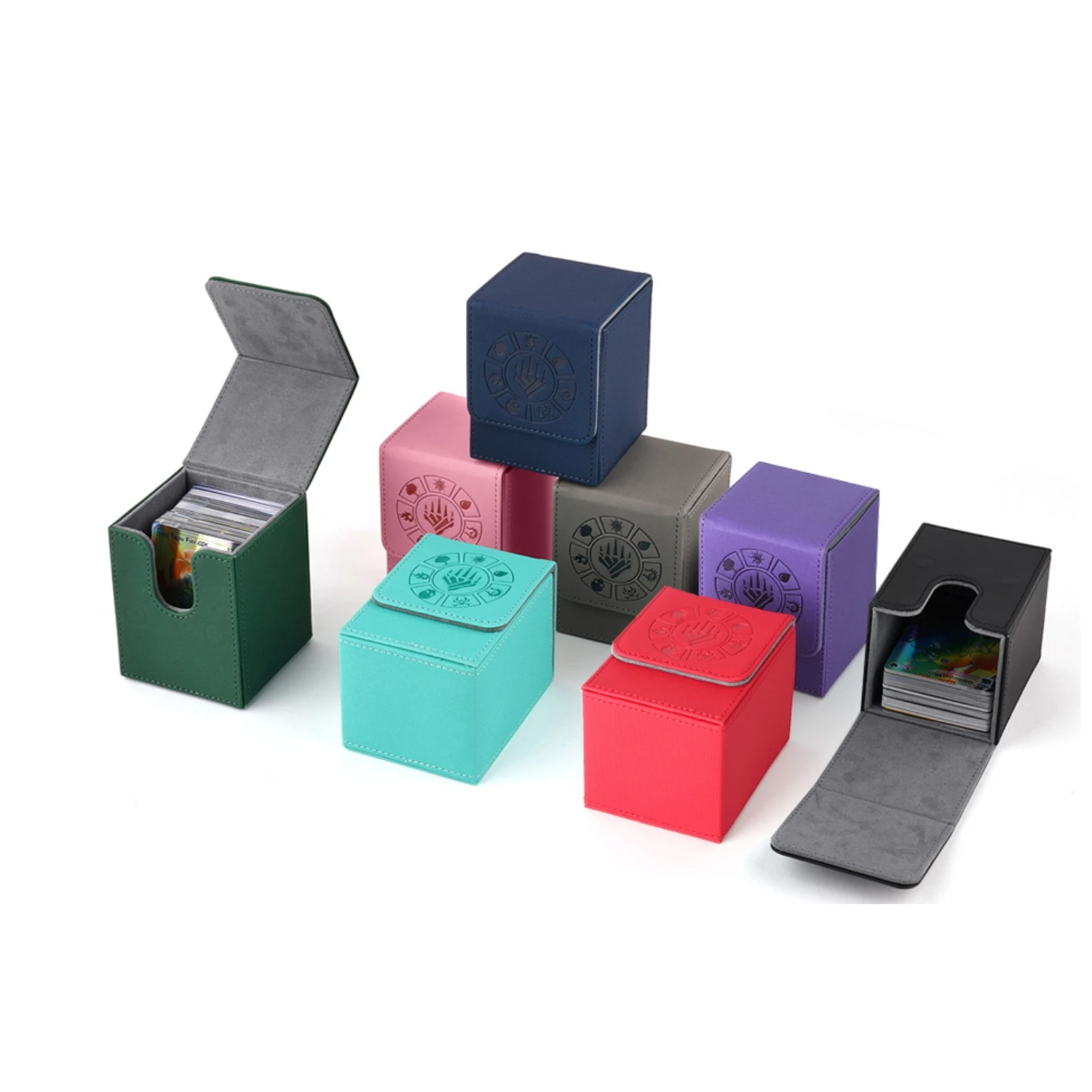 Card Deck Box 110 Storage MTG Deck Box with 50 Pcs Card Sleeve Collectible Trading Cases for Magic Commander and More