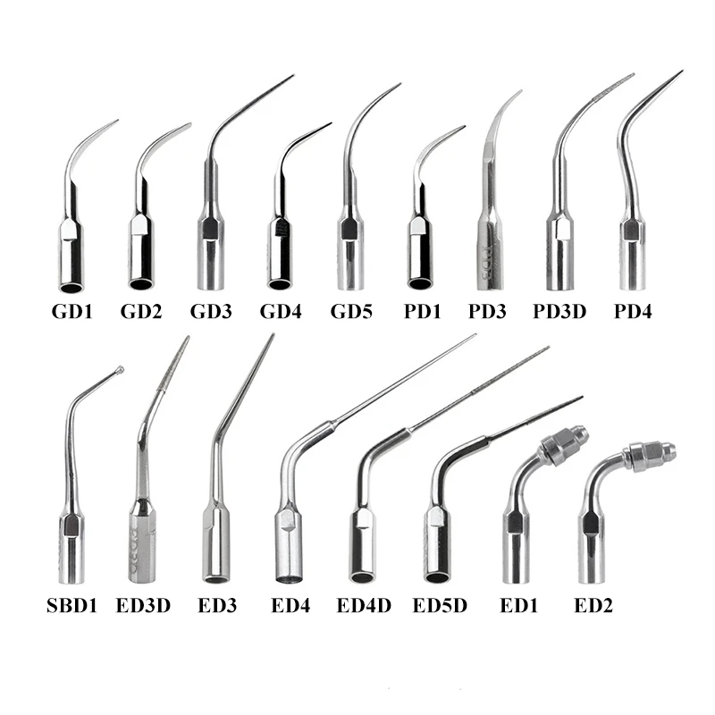 

Dental Ultrasonic Scaler Tips Perio Treatment Endodontics Endo Scaling Tips G1 P3D E4D fit for EMS and WOODPECKER Model Complete
