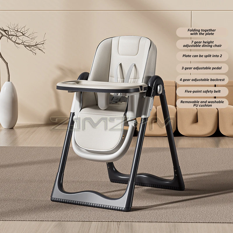 Cadeira de jantar multifuncional das crianças dobrável assento de alimentação do bebê crianças cadeira alta mesa de jantar cadeira reclinável do bebê