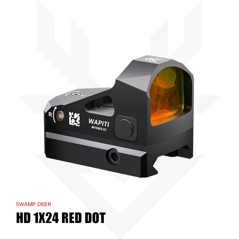 SWAMP DEER Red Dot Sight HD 1x24 Optics Tactical Walther Reflex Scope Fit Picatinny Mount Glock Scope Ar15 Hunting