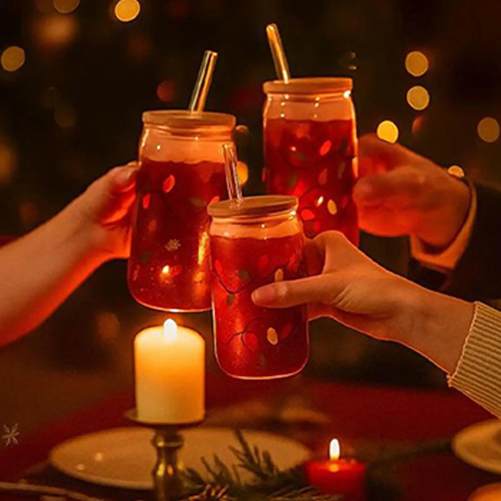 Color Changing Christmas Cup Reusable Coffee Mug Color Changing Christmas Cup with Lids for Latte Milk Soda Xmas Party Drink Cup