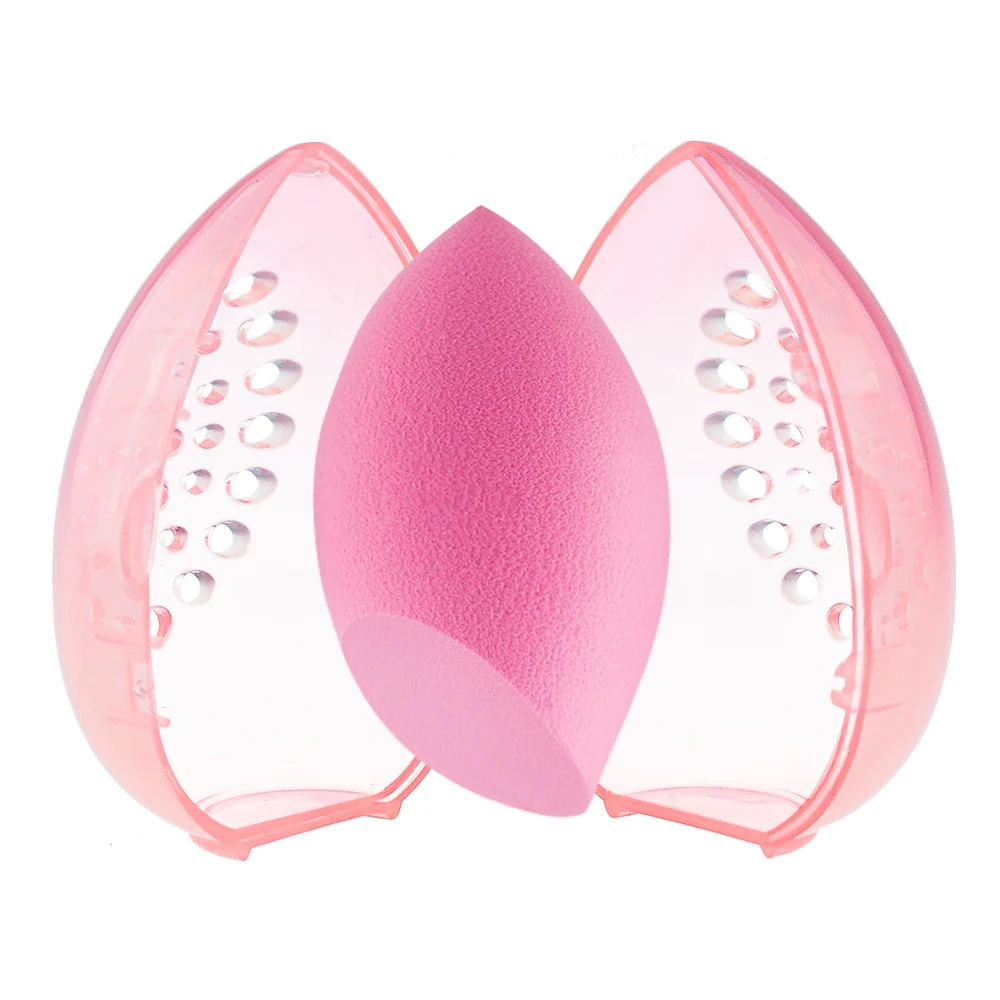 Beauty Cosmetic Sponge Storage Box Makeup Powder Puff Empty Egg-shaped Frame Transparent Puff Dry Case Make Up Organizer Holders 2