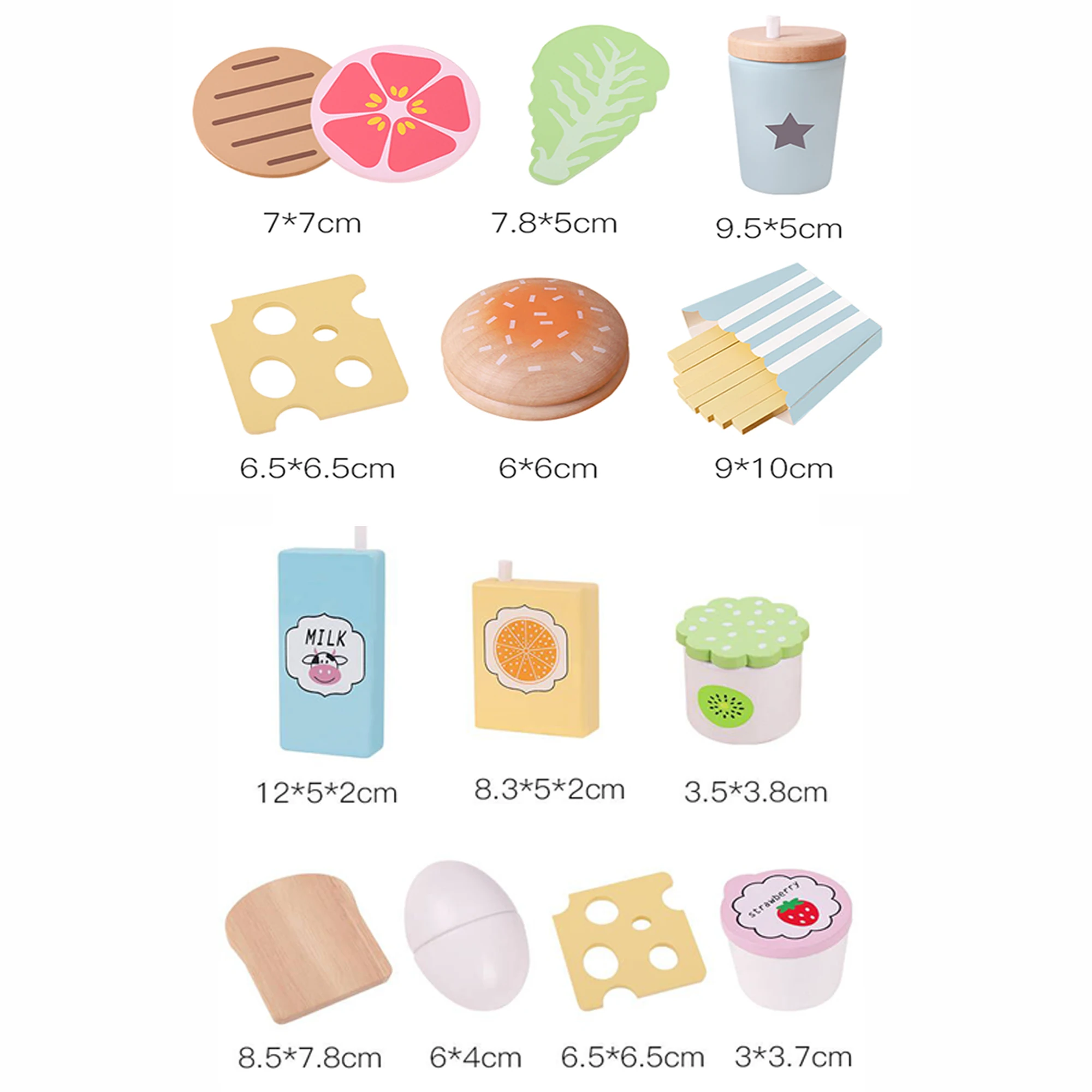 Wooden fruits and vegetables image