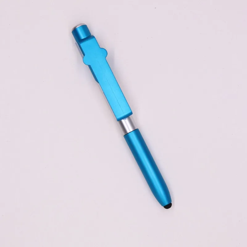 Portable Four in One Multifunctional Touch Pen, Ballpoint Pen, LED Light, and Practical Phone Holder for Offices and Schools