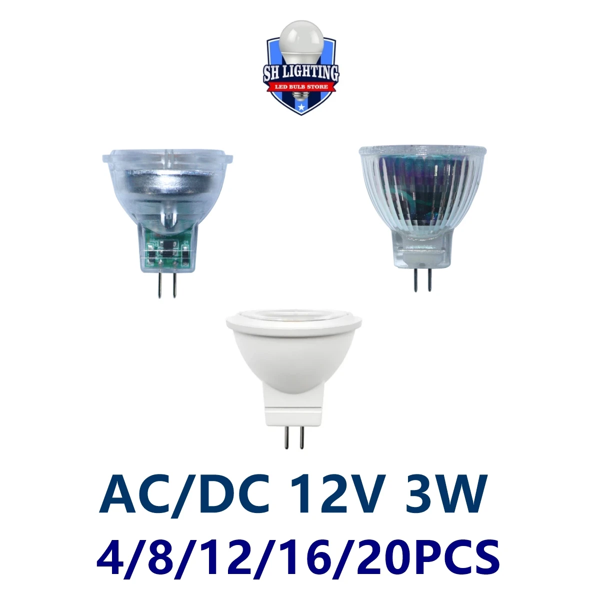 4-20PCS LED Mini spotlight MR11 contact pin GU4.0 AC/DC 12V 3W 3000K/4000K/6000K super light suitable for kitchen and study