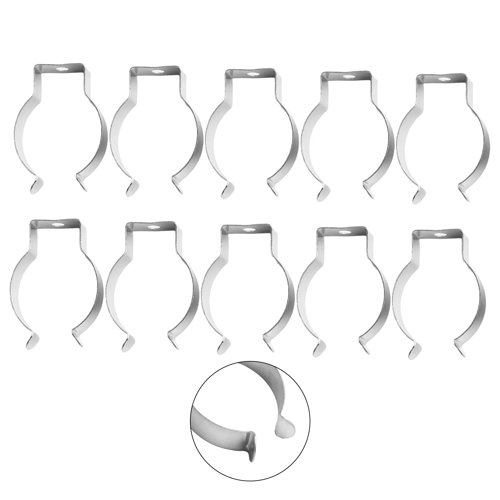 10pcs Spring Terry Clips Stainless Steel Narrow Base Tools 6mm-28mm Heavy Duty Tools Storage Hangers For Garages Sheds Hardwares