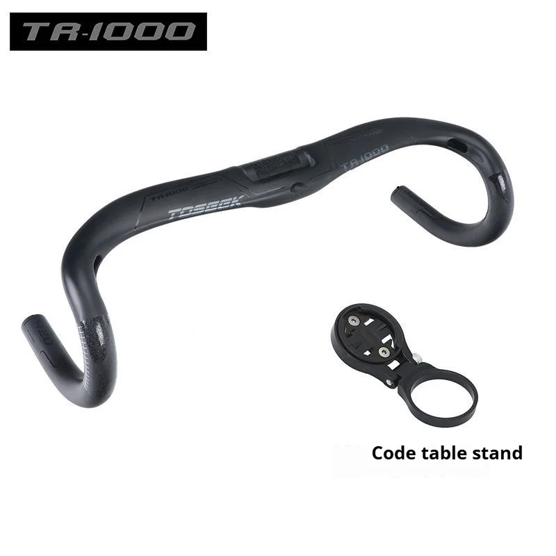 TOSEEK Road Bike Handlebar Full Carbon Drop Bar Black Highlight 400/420/440mm Stem Clamp Diameter 31.8mm