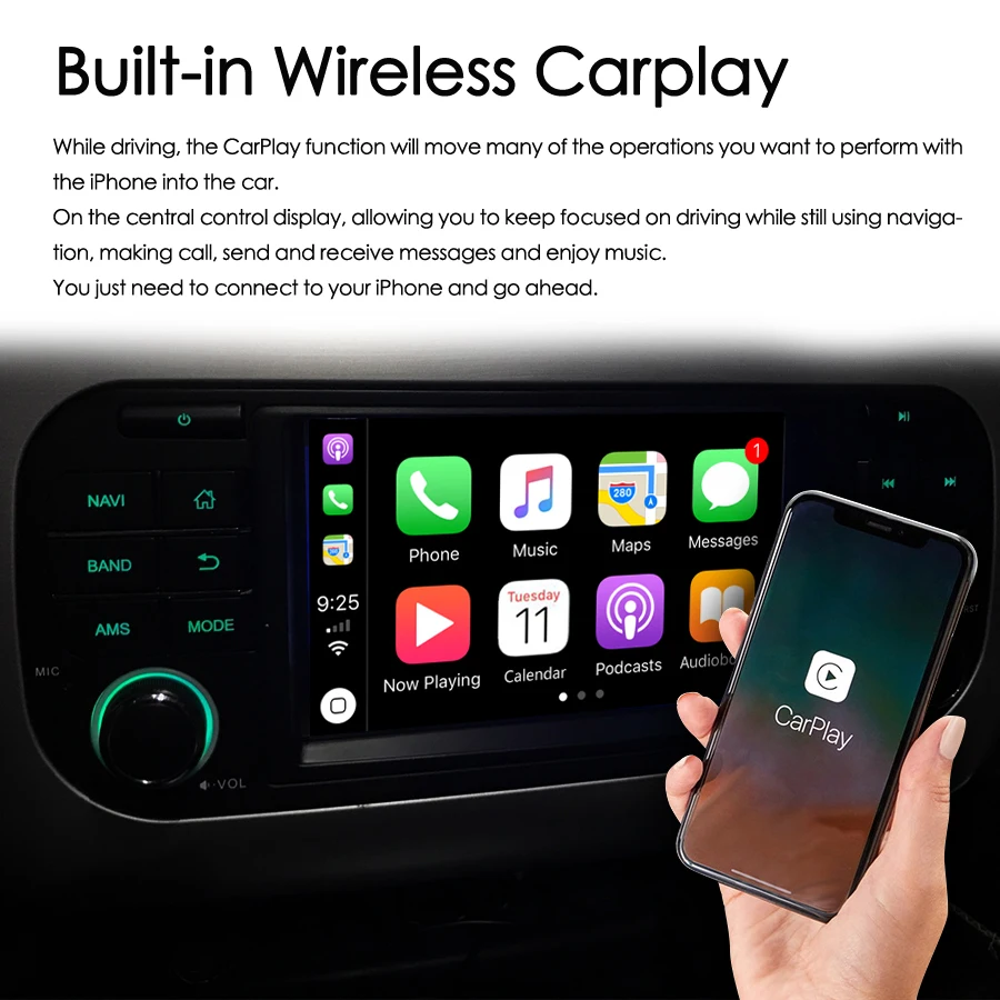 Android 14 Autoradio 6.86 Zoll Mit CarPlay - Für Jeep Chrysler Dodge RAM