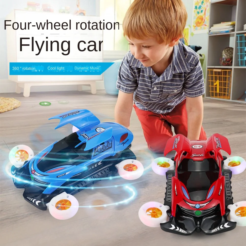 

Electric Dazzle Dance Four-wheel Rotating Flying Car with Light Music 360° Rotating Children's Toys for Boy