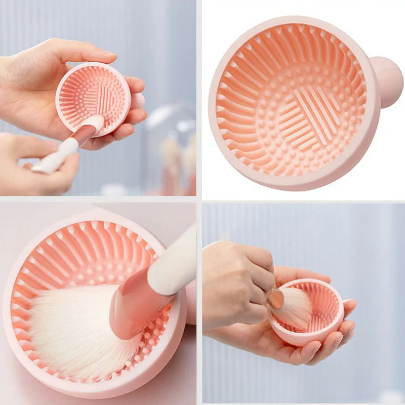 

Makeup Brushes Scrubber Board Silicone Makeup Brushes Cleaner Pad Make Up Wash Brushes Gel Cleaning Mat Brushes Cleaning Tool