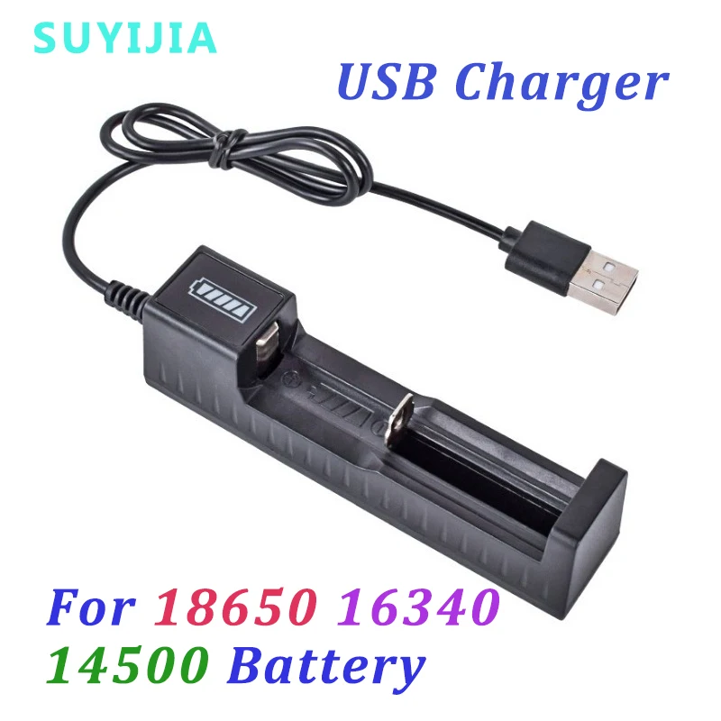 18650 16500 16340 14500, 범용 리튬 이온 배터리 충전기, USB 인터페이스, 케이블 스마트 충전식 배터리 ...