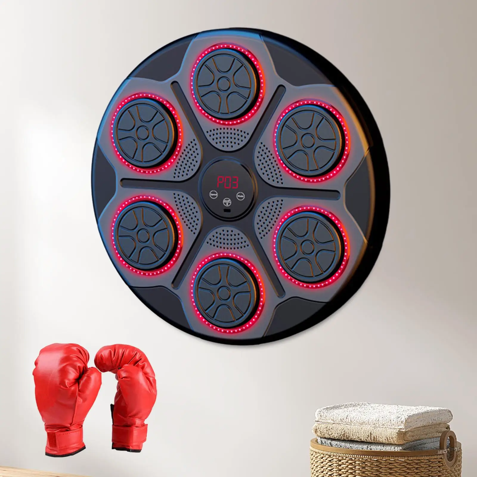 Music Boxing Machine Wall Target Wall Mount Rhythm Wall Target Kids Boxing Wall Target for Fitness Home Workout Karate Sports