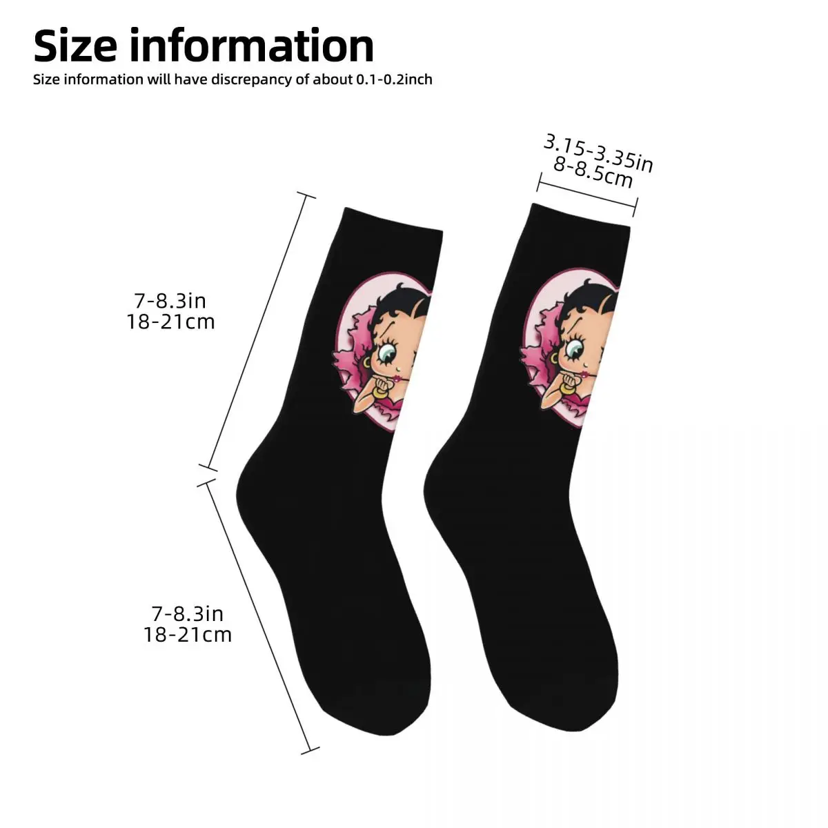 Mrs Boop Thing Crew Bettys And Her Dog Socks Harajuku Quality Stockings All Season Long Socks Accessories for Man\'s Woman Gifts