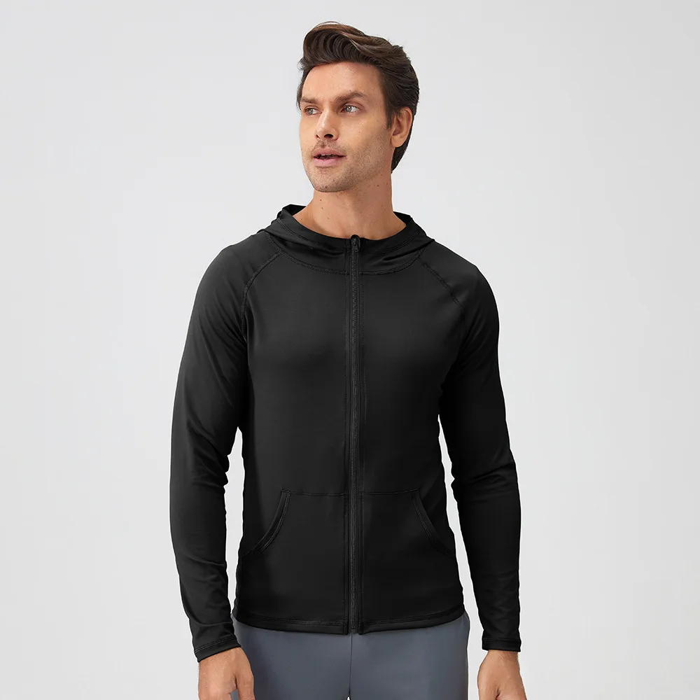Men's clothing sports with zipper stand up collar fitness suit long sleeved quick drying running fitness training Men's jacket