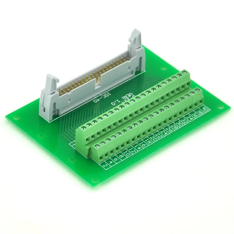 

ELECTRONICS-SALON IDC40 2x20 Pins 0.1" Male Header Breakout Board, Terminal Block, Connector.