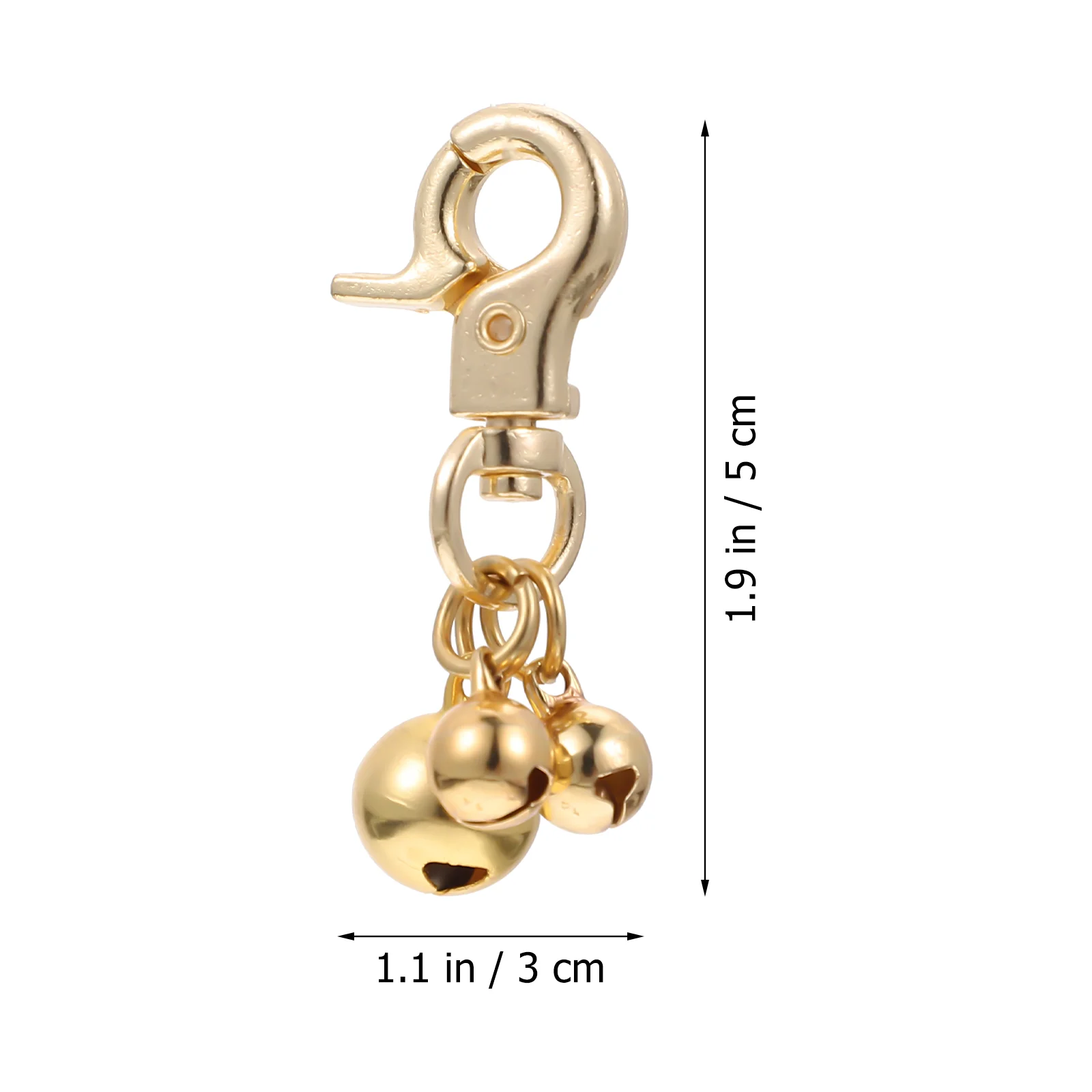 

4 Pcs The Bell Pet Keychain Fob Decorative Bells Zinc Alloy Double Design Pendant