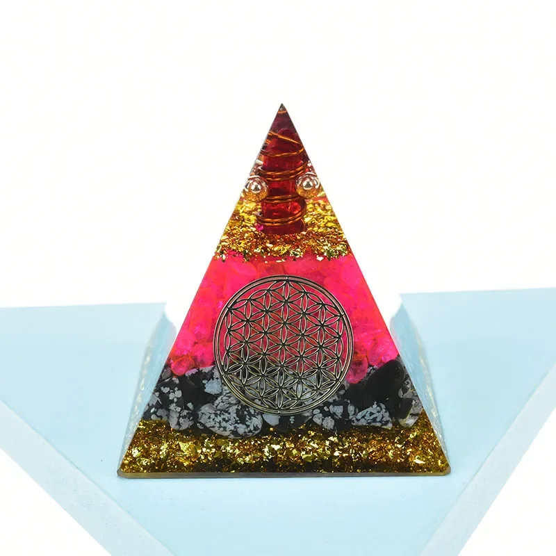 Original Energy Crystal Orgon Pyramid Ornament Yoga Healing FengShui Jewelry Epoxy Resin Craft Decor Customization Personalizado